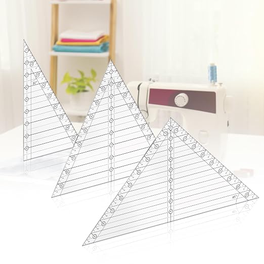 Watersay 3 Pcs 30° 45° 60° Quilting Rulers Triangle 10 Inches Templates Acrylic by Unknown