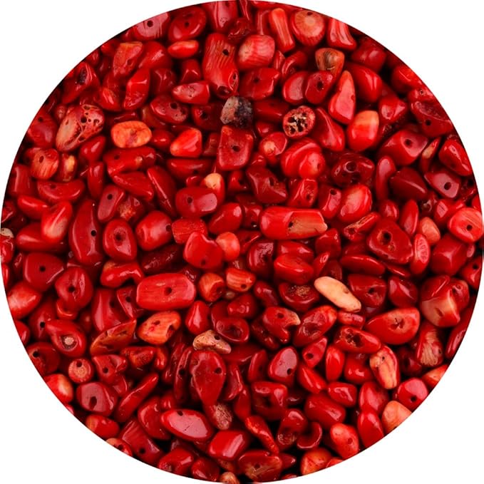 Natural Chip Stone Beads Red Coral 5-8mm About 400 Pieces Irregular Gemstones by Cmidy