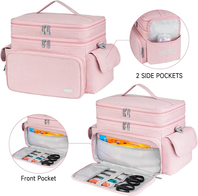 LEFOR·Z Large Sewing Supplies Organizer Storage Bag, Double-Layer Protable - Image 5