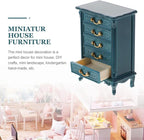 Toyvian Dollhouse Cabinet 1:24 Scale, Miniature Wooden 5-Drawer Dresser Storage - Image 7