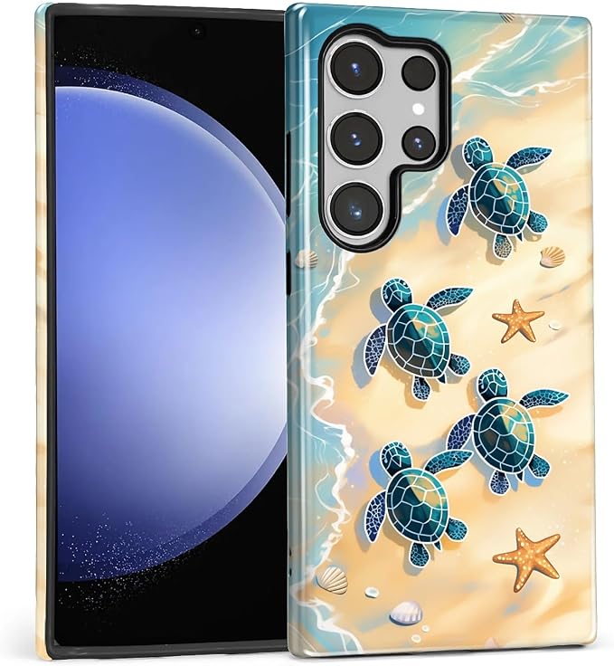 for Samsung Galaxy S24 Ultra Case, Sea Turtle Beach Pattern Glossy 2 in 1 - Image 2