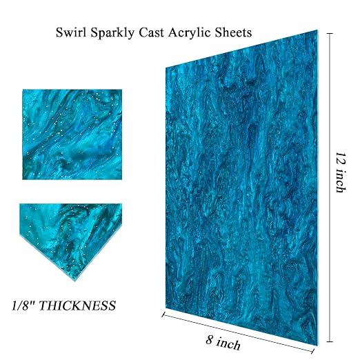 TOEPODO Pearl Cast Acrylic Sheets Pearlescent Glitter Acrylic Sheet 1/8 - Image 2