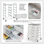 Giantex 10 Drawers Rolling Cart, Classroom Organizers, Storage Cart - Image 5