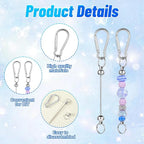 50 Pcs Beadable Keychain Bars Bulk DIY Metal Keychain Making Kit Metal - Image 3