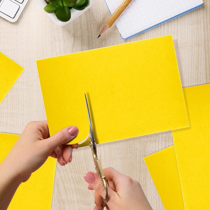 10PCS Deep Yellow Self Adhesive Felt Fabric Sheets Sticky Felt Sheets - Image 4