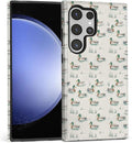 for Samsung Galaxy S24 Ultra Case, Cute Duck Pattern Glossy 2 in 1 Shockproof by Teonvpu