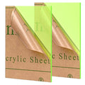 Fluorescent Green Acrylic Sheets 1/8 inch Thick 3mm 2 Pack 8 x 10 Clear by Lesnlok