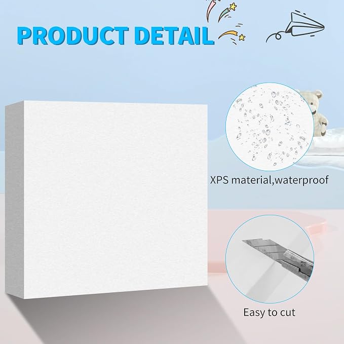 LuckyFoam White 4 Pack 12x12x2 inch Foam Sheets 2 Inch Thick | Polystyrene - Image 4