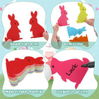 200 Pieces Bunny Paper Cutouts Easter Bulletin Board Decorations Colorful Bunny - Image 3
