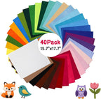 40 Pack Thin Felt Fabric Sheets 18" x 18" Assorted Colors Squares Felt Fabric - Image 2