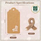 SallyFashion 100 PCS Gift Tags, 2x4 inch Kraft Paper Hollow-Out Tags - Image 6