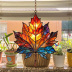 Maple Leaf in Autumn Acrylic Suncatcher Stained Glass Effect Window Car Hanging - Image 4