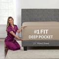 Lovely Joyful Feel Full Size Deep Pocket Fitted Sheet Perfectly Fit 17'-23' by DeaLuxeBedding