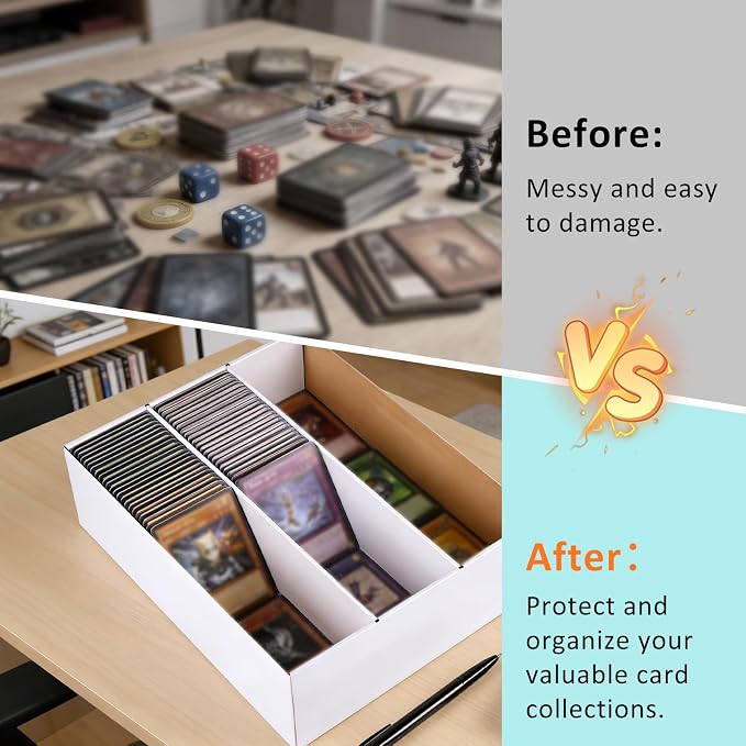 Card Storage Box, 3 Rows about 2400 Count Collector Cards Box - Image 5