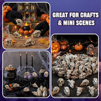 DIYDEC 100pcs Halloween Mini Skulls, 5 Styles Miniature Resin Skeleton Heads - Image 4