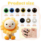 TOAOB 140pcs 10mm Colorful Plastic Safety Eyes Craft Eyes - Image 2