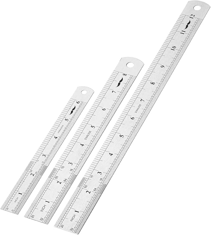 Mr. Pen- Metal Straight Edge Ruler, Imperial & Metric Measurements by MrPen