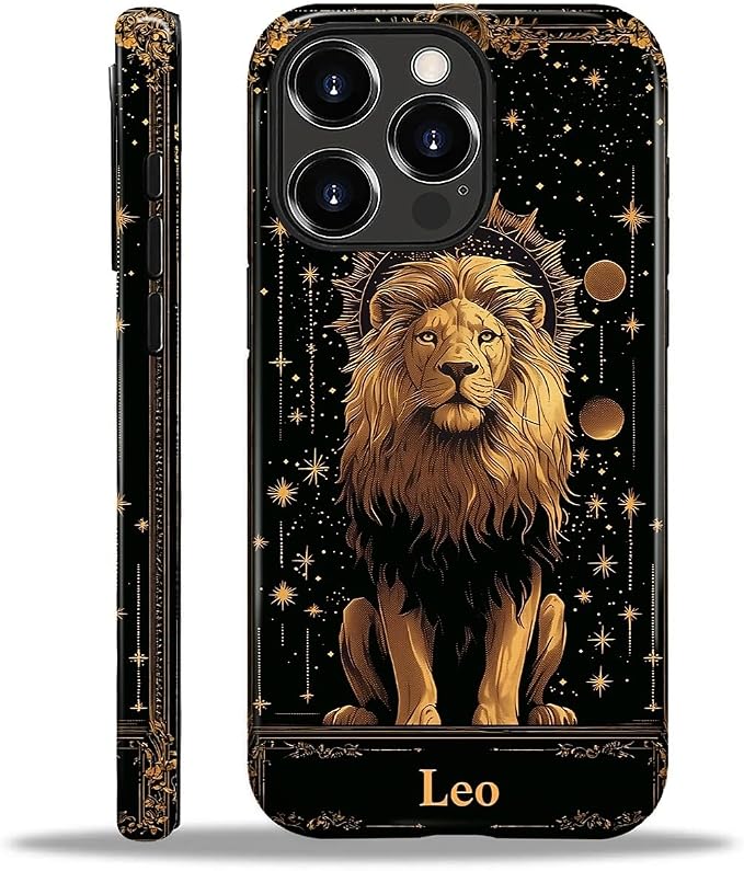 ZHEGAILIAN Case for iPhone 16 Pro Max, Galaxy Lion Gold Durable Shockproof by Home