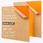 1/8 Thick 8 x 8 inch Translucent Acrylic Sheets by gdhwcxl