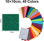BoAn 40 Pcs Felt Sheets for Crafts 4"x 4", Soft Felt Fabric Squares in Rich - Image 2