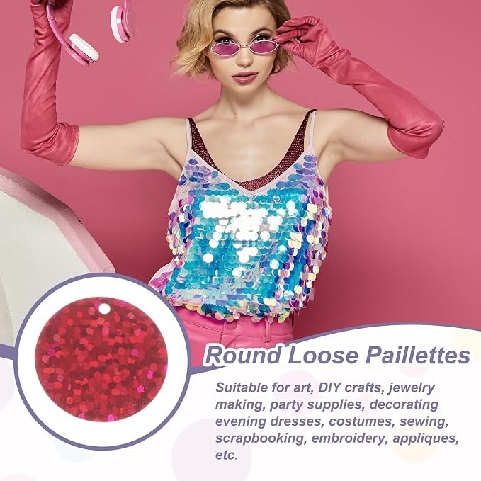 MECCANIXITY 700 Pcs Flat Round Sequins 15mm/0.6 Inch Loose Paillettes Craft - Image 4