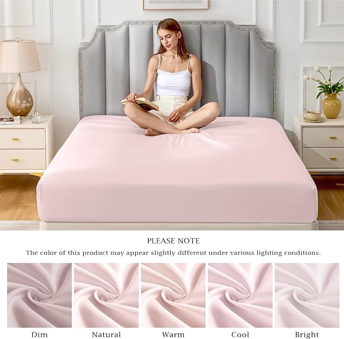 FreshCulture Pure Cotton Fitted Sheets King Size, 300 Thread Count Percale - Image 7