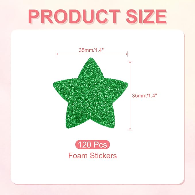 PATIKIL 1.4"x1.4" Star Foam Stickers - Image 2