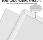 Artkey Canvases for Painting 8x10 Inch 24-Pack, 10 oz Primed 100% Cotton White - Image 2