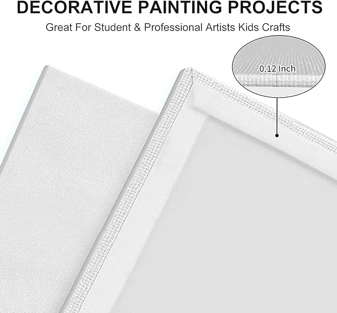 Canvas Panels 5x7 Inch 48-Pack, 10 oz Primed 100% Cotton White Blank Small - Image 2