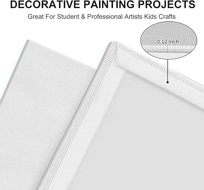 Artkey Canvas Panels 24-Pack 5x7, 8x10 Inch, 10 oz Primed 100% Cotton Paint - Image 2