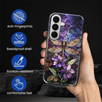 for Samsung Galaxy S26 Case, Stained Glass Dragonfly Pattern Glossy 2 in 1 - Image 6