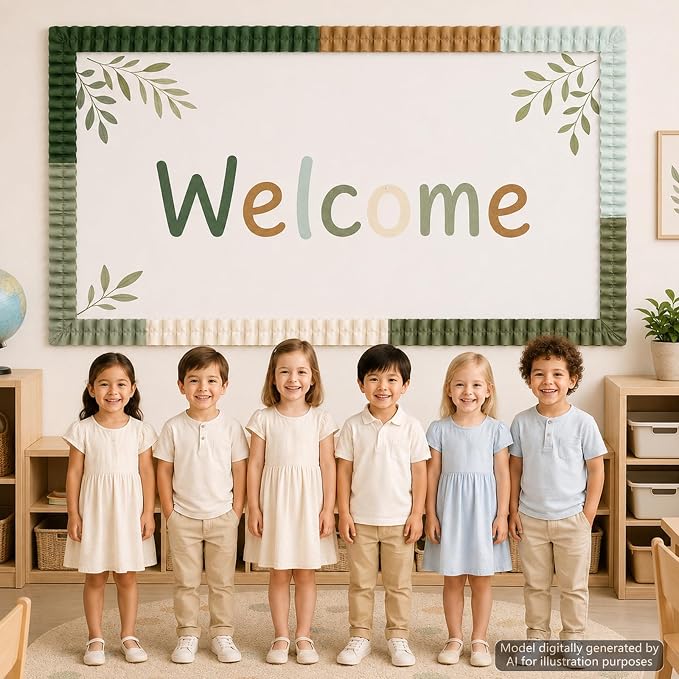 6 Rolls 40 Ft Ruffled Bulletin Board Borders Back to School Classroom Decor - Image 5