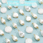 PandaHall 80Pcs Pearl Pendant Connectors, 8 Style Irregular Pearl Bead Links - Image 3