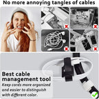 80pcs 8 Inch Cable Ties Reusable Black and White Hook and Loop Cord Ties - Image 6