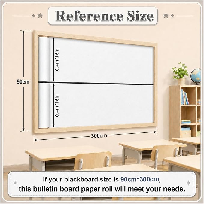 White Bulletin Board Roll Non-Woven Fabric Poster 16in X 20ft | Back to School - Image 3
