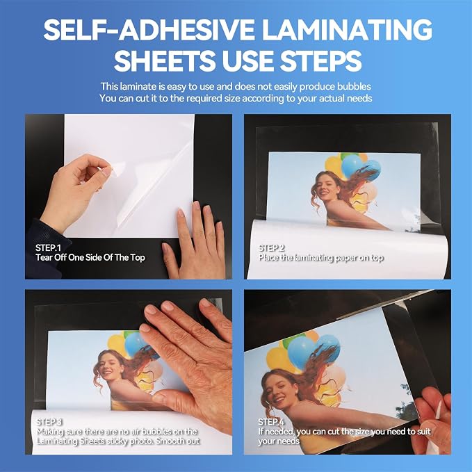 36 Sheets Transparent Laminate Sheets Self Adhesive Laminating Sheets | 8.5x11 - Image 7