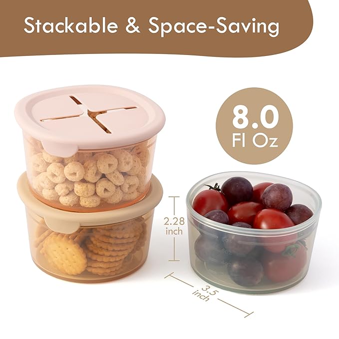 Moonkie Baby Storage Container Snack Lids for 8 oz | 2 Pack