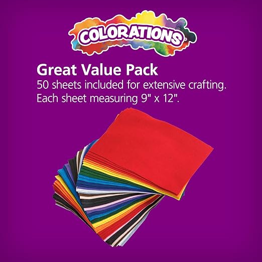 Colorations 100% Polyester Felt Sheets 9 inches x 12 inches, 13 colors - Image 3