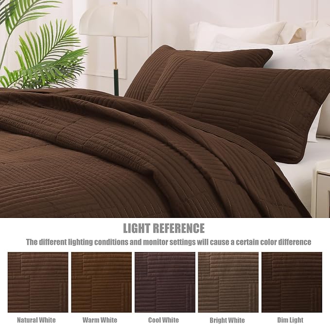 Whale Flotilla Ultra Soft King Quilt Bedding Set, Lightweight Microfiber Brown - Image 5