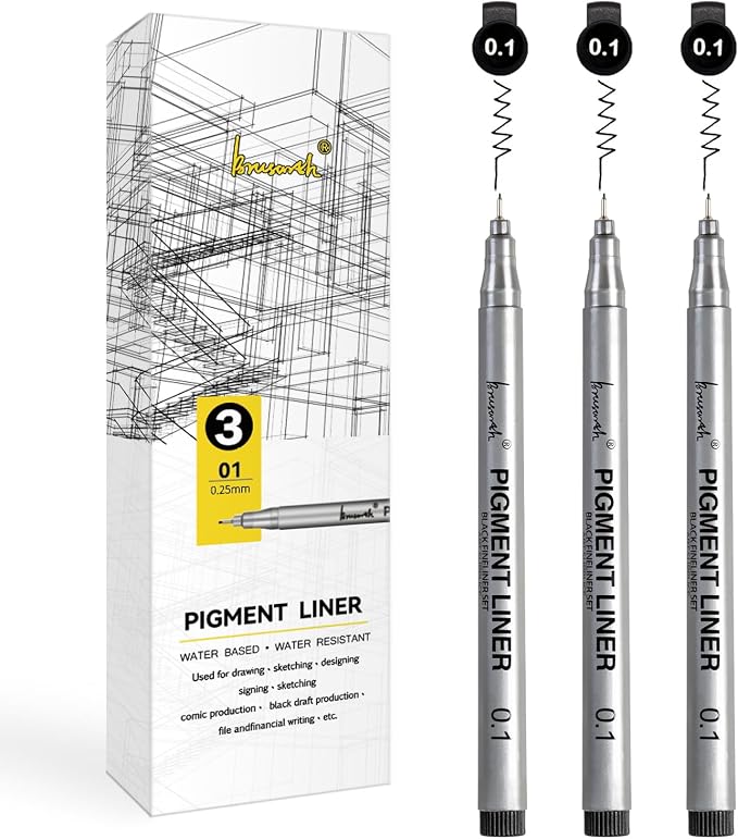 Brusarth Extra Fine Point Writing Pens: 3 Pack, Design by Brusarth