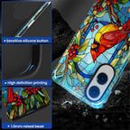 for Samsung Galaxy S25 Edge Case, Stained Glass Cardinal Bird Pattern Glossy 2 - Image 4