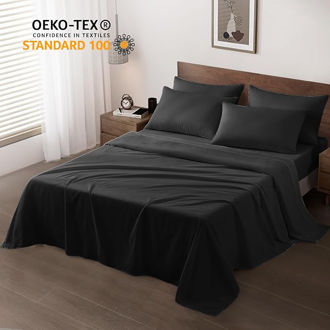 Maple&Stone Twin Flat Sheet 6 Pack, Premium Soft & Breathable, Brushed - Image 2