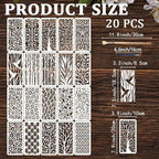 20pcs Flower Stencils for Painting Texture Stencils for Crafts Reusable Plant - Image 2