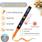 60 Colors Acrylic Paint Markers - Image 2