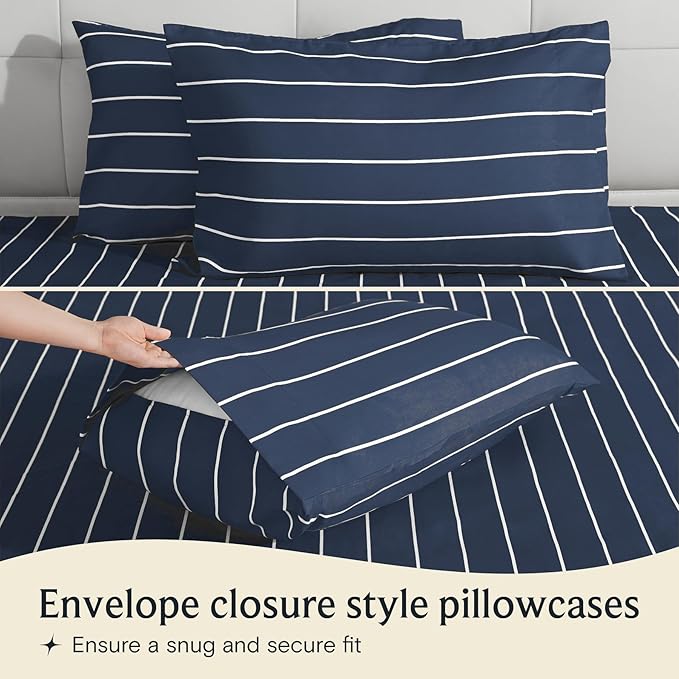 LuxClub 4 PC Full Size Sheet Set, Breathable Luxury Bed Sheets, Deep Pockets - Image 4