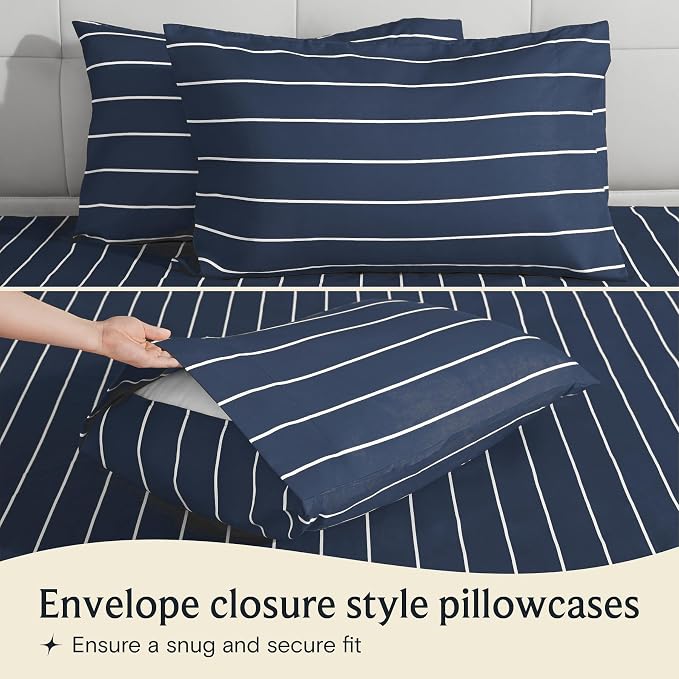 LuxClub 4 PC Queen Size Sheets Set, Breathable Luxury Bed Sheet, Deep Pockets - Image 4