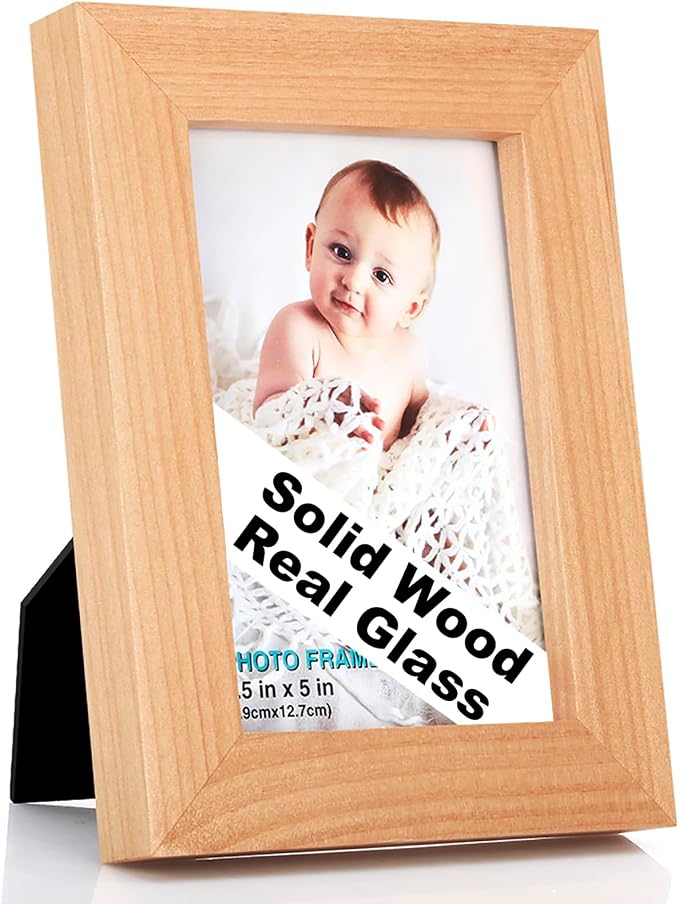 RPJC 3.5x5 inch Picture Frame Made of Solid Wood High Definition Glass by RPJC
