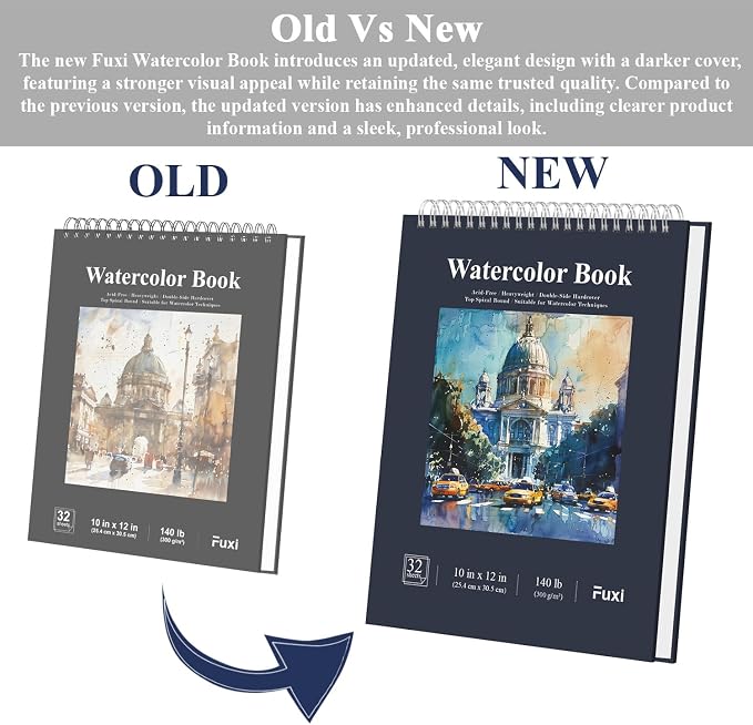 Watercolor Sketchbook 10"x12", 32 Sheets Water Color Paper, 140lb/300gsm - Image 8