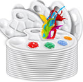 FANDAMEI 20 PCS Oval Paint Tray Palettes, Plastic Paint Tray Palette, Paint by FANDAMEI