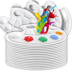 FANDAMEI 20 PCS Oval Paint Tray Palettes, Plastic Paint Tray Palette, Paint by FANDAMEI